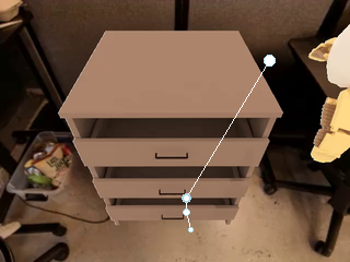 Open drawer trajectory